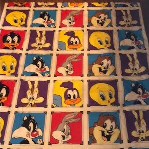 Vintage Warner Bros Looney tunes 3 Piece bedroom curtains Kids 44”W 63in L